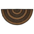 thumbnail image 2 of VHC Brands Black & Tan Braided Jute Rug, Non-Skid Pad, Half Circle Door Mat, Black, 16.5x34, 2 of 10