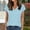 *Light Blue, variant on ClodeEU Womens V Neck Short Sleeve T Shirts,Basic Trendy Tee Beach Vacation Clothes Gray,Womens Plus M