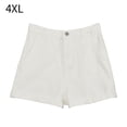 thumbnail image 1 of Pantalones cortos casuales Pantalones cortos sueltos de mujer Pantalones cortos de pierna ancha de cintura alta, Blanco, 4XL kenally AP001507-07B, 1 of 7
