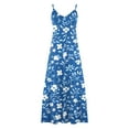 thumbnail image 4 of bnaln Summer Dresses Women Casual Sleeveless Maxi Dress Cute Floral Printed Dresses Oversized V Neck Spaghetti Strap Camis Dress Elegant Prom Party Dresses Wedding Guest Dress, 4 of 5