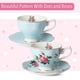 thumbnail image 5 of Set de té Brew To A Tea Floral, 13 piezas, porcelana, color azul adulto, 5 of 9
