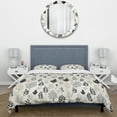 thumbnail image 3 of Designart "Dark Elegance In Floral Merge" Black Floral Bedding Covert Set - Cottage Bed Set With 2 Shams, 3 of 5