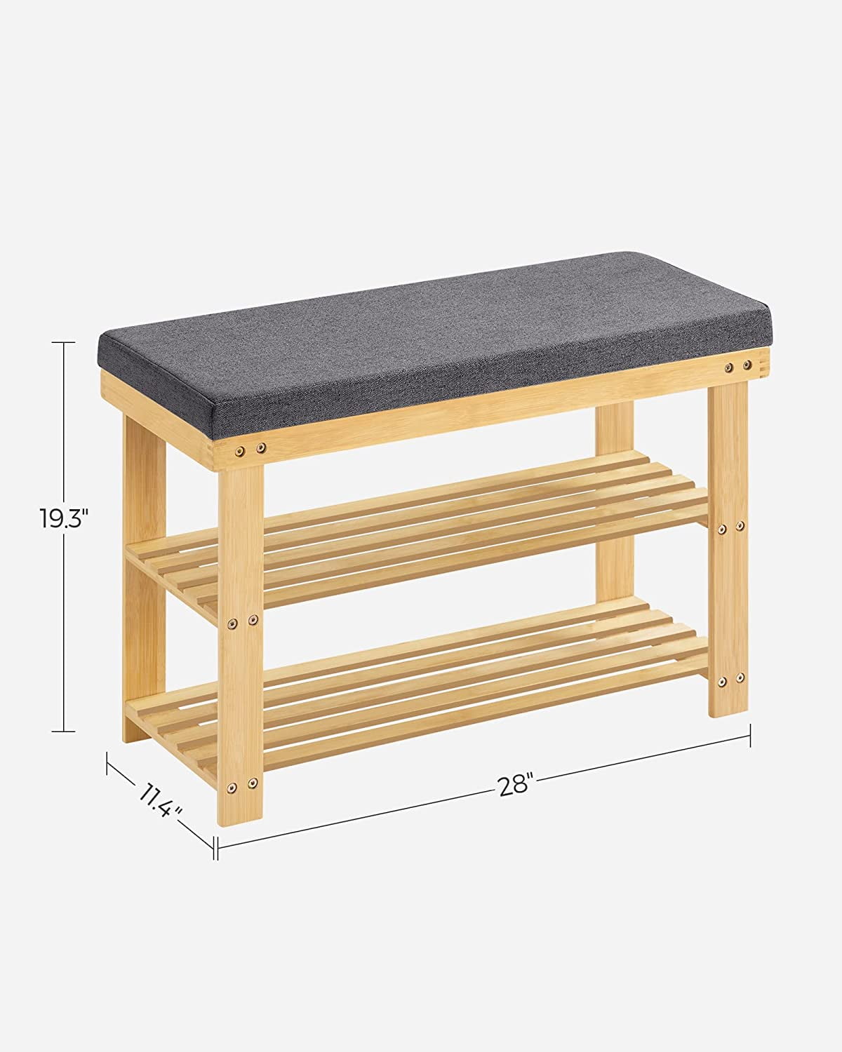 ZXNYH Bamboo Shoe Bench, 2-Tier Shoe Rack, Stable Shoe Organizer