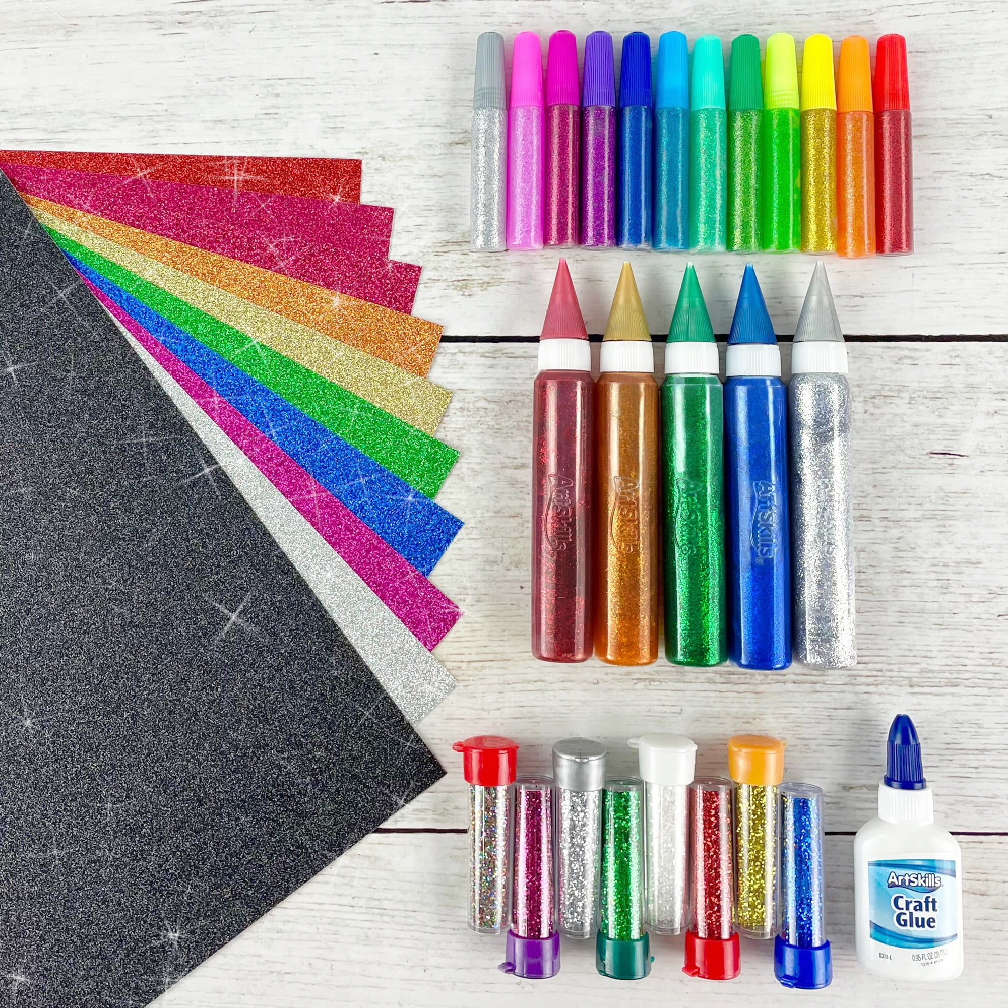 ArtSkills 72-Pack of Glitter Glue in 8 Assorted Colors