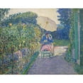 thumbnail image 2 of Frederick Carl Frieseke 14x12 Black Ornate Wood Framed Double Matted Museum Art Print Titled: Woman Seated in a Garden (1914), 2 of 5