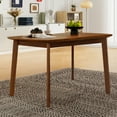 thumbnail image 2 of Mid-century Modern Dining Table Set for 4, Solid Wood Dining Table and Solid Wood Chairs, 5 Piece Farmhouse Dining Table and 4 Upholstered Chairs for Home, Kitchen, Apartment, Space Saving, 2 of 13