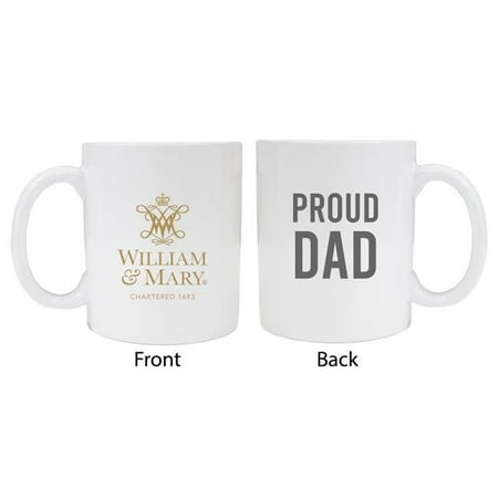 

R & R Imports MUG2-C-WAM20 DAD William & Mary Proud Dad White Ceramic Coffee Mug - Pack of 2