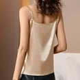 thumbnail image 5 of Womens Tank Tops Plus Size Sleeveless Lace Satin Round Neck Summer Casual Solid Vest Rose Gold XL, 5 of 6
