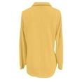 thumbnail image 5 of MIXUE Boho Tops For Women Autumn Winter Solid Color Lapel Button Down Long Sleeve Casual Soft Basic Classic Tshirts Activewear,Yellow,L, 5 of 5