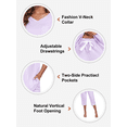 thumbnail image 4 of ANLIQI Women's Cotton Capri Pajama Sets Soft Short Sleeve Sleepwear with Pants Two-Piece Pjs with Pockets(Light Purple, Small), 4 of 8