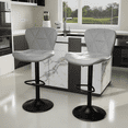 thumbnail image 6 of ClinQ Swivel Adjustable Bar Stools Set of 4, PU Leather Counter Height Bar Chairs with 360° Swivel, Hydraulic Lift, Footrest, Lightgray, 6 of 6