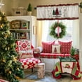 thumbnail image 5 of Christmas Tree Valances Windows Curtain Holly Berry Kitchen Valances Rod Pocket Snowflake Red Black Buffalo Plaid Check Short Topper Curtains for Winter Holiday Christmas Decor 1 Panel,54x18 inch, 5 of 6