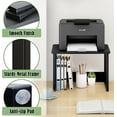 thumbnail image 5 of Printer Stand with Storage for Desk, Desktop Printer Stand Shelf Organzier for Home/Office Heavy Duty Printer Riser Under Desk Small Printer Table for Fax Machine Copier Scanner(Black), 5 of 14