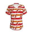 thumbnail image 2 of Uemuo Red Lobster Printed Women's Classic V-Neck T-Shirt - Soft, Breathable, Moisture-Wicking, Perfect for Casual, Office, Travel, and Everyday Wear-XX-Large, 2 of 5