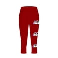 thumbnail image 4 of qelini Easter Leggings for Women Plus Size Casual Capris Pants Bunny Print Ankle Pants Yoga Leggings, 4 of 4