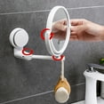 thumbnail image 6 of Folding Wall Mounted Makeup Mirror, Double-Sided Magnifying Mirror with 360° Rotation, ABS Material and Suction Cup for Bathroom and Vanity, Space-Saving Design with Hook, 6 of 8
