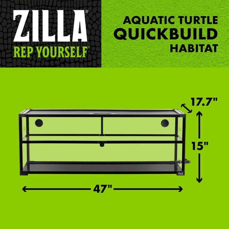 Zilla Aquatic Turtle QuickBuild Habitat 47”x15”x18” - Walmart.com