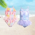 thumbnail image 5 of GYRATEDREAM Baby Girl Swimwear Scoop Neck Bathing Suits Ruffle One Piece Swimsuits Cute Beach Printed Ruffle Tulle Frill Swimwear, Size 3-4 Years, 5 of 5