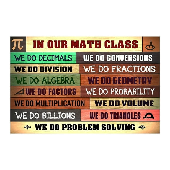 In our Math Class Teacher Posters For Classroom Math Posters For Middle and High School Education Mathematics Pediatric Poster Math Classroom Decorations For Teachers