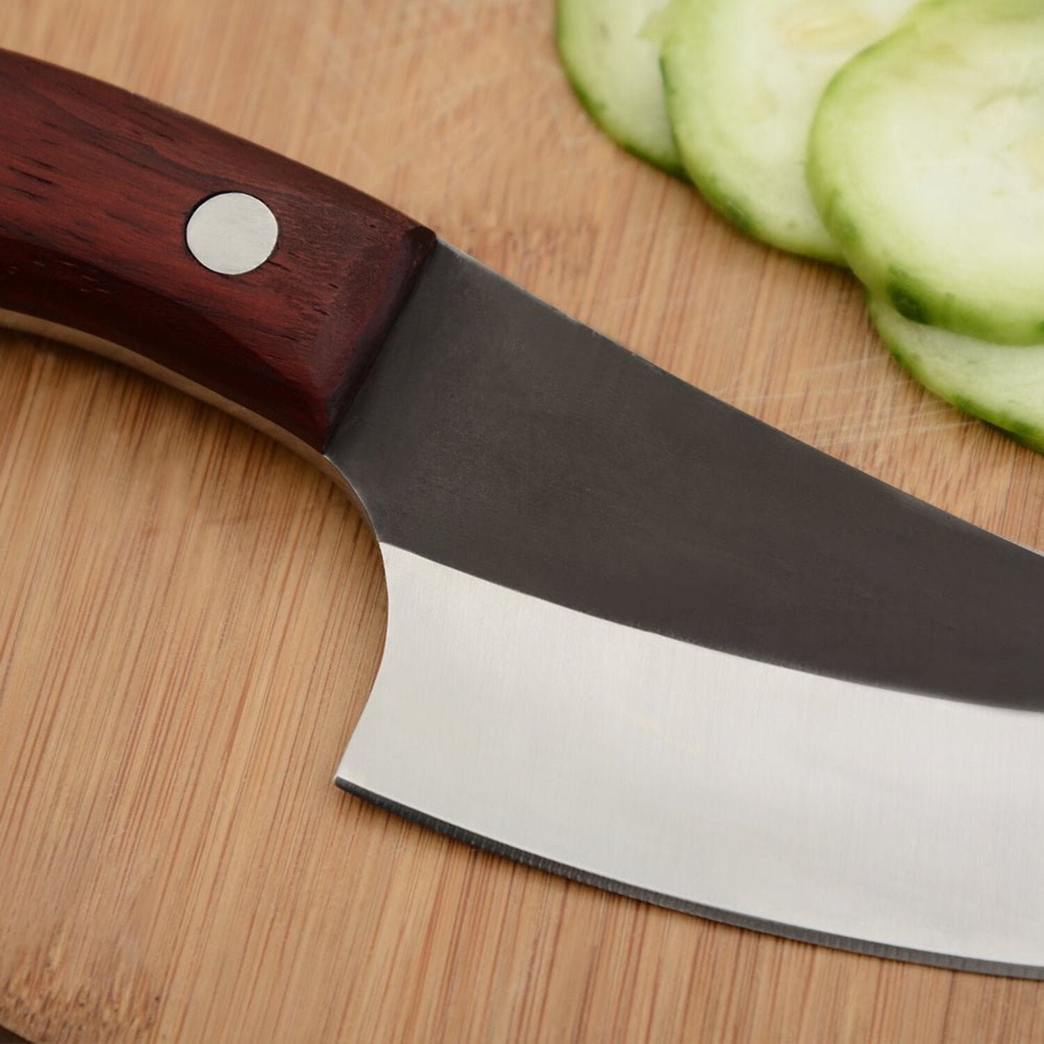 Lifespace Viking Style Chef Knife with Wood Handle  Sheath