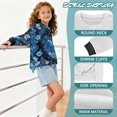 thumbnail image 6 of Xoenoiee Dolphin Heart Flower Print Girls Oversized Crew Neck Long Sleeve Sweatshirt Casual Loose Reverse Seam Side Slit Fall Pullover Top, Size 9-10 Years, 6 of 7