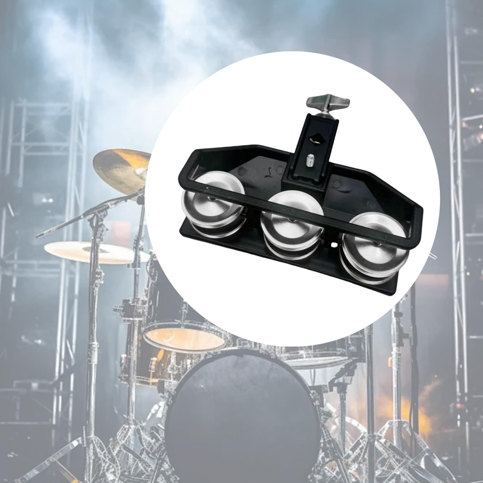 Rushawy Cymbal Hi Hat Tambourine Metal Percussion for Ensemble Drum Kits Enthusiasts Black