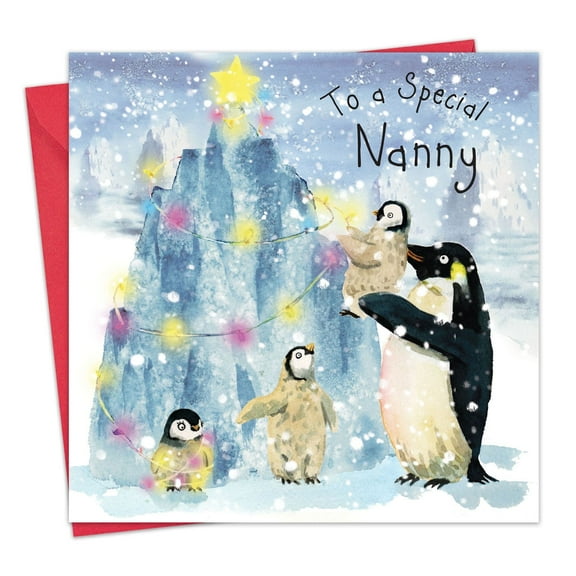 Twizler Nanny Christmas Card - Grandmother Happy Xmas Card - Merry Christmas Card for Grandma