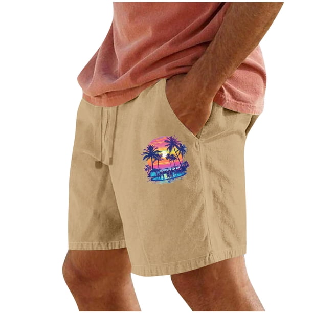 Pantalones Cortos para Hombre Cintura Elástica con Bolsillos Color Sólido Casual Cordón Suelto Pantalones Cortos de Ejercicio