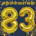 thumbnail image 3 of Gold Number 83 Mylar Foil Balloon 32 inch - Helium or Air Filled Metallic Balloons for 83rd Birthday Hbd Party, Anniversary, Graduation Decorations, 3 of 7