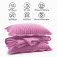 thumbnail image 6 of Ameha 3 Piece Quilt Set Chevron Embossed Bedspread Reversible Ultrasoft Microfiber Adult Bedding Purple Color King, 6 of 9