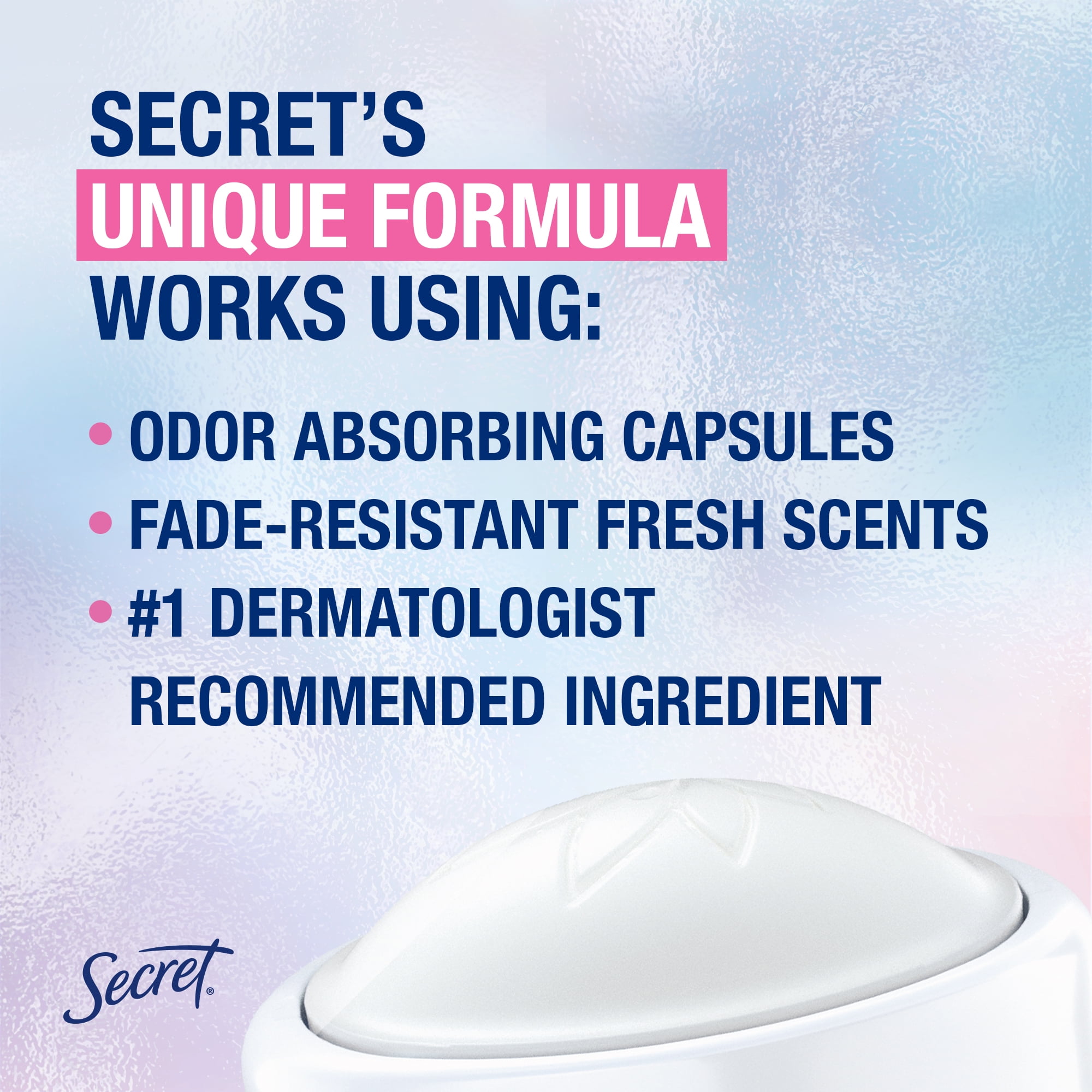 Secret Clinically Proven Aluminum Free Deodorant Stick for Women, Cherry Blossom & Bergamot 2.4oz