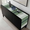 thumbnail image 5 of Dark Green Ombre Stripe Table Runner 72 Inches Long, Farmhouse Simple Striped Kitchen Coffee Dining Table Decoration for Home Party Birthday Wedding Home Decor 13x72 Inches, 5 of 8
