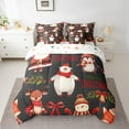 thumbnail image 2 of Manfei Kawaii Christmas Reindeer 7pcs Bedding Comforter Set,Merry Xmas Queen Bedding Sets,Penguin Bear Snowman Queen Sheet Sets For Kids,Microfiber Bedroom Decor Reversible, 2 of 8