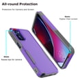 thumbnail image 5 of Taxfox PC PU Shockproof Hard Shell Rugged Cell Phone Case for Motorola Moto G Stylus 5G 2022, Purple, 5 of 7