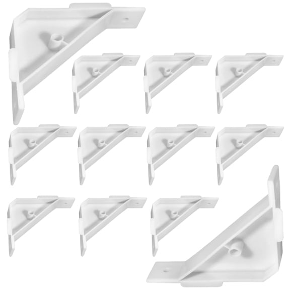Pack of 12 Plastic Corner Brackets Stand for Cabinet and Shelf Furniture Support