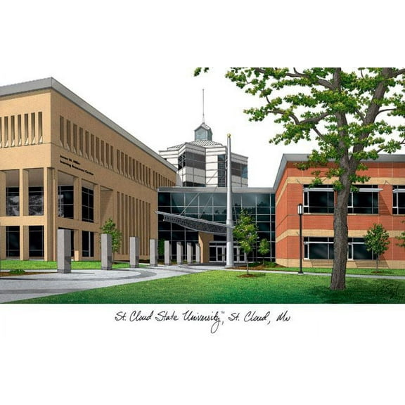 St. Cloud State 11w x 8.5h Spirit Diploma Manhattan Black Frame with Bonus Campus Images Lithograph (value savings $59)