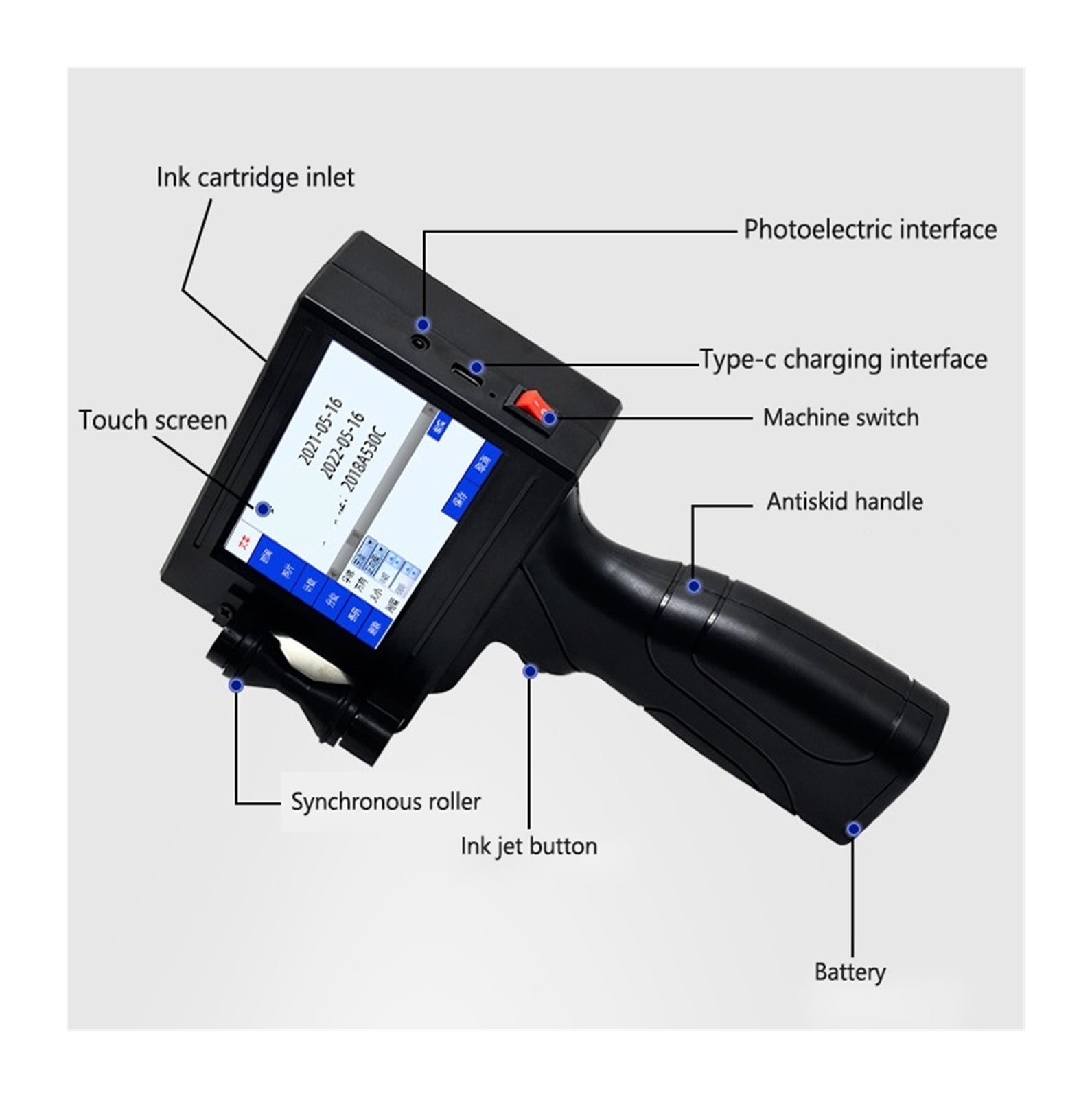 Printer Jet, 12.7mm Smart Inkjet Printer Bar Batch Code Logo Label Portable Small Handheld Thermal Inkjet Printer
--------
,Fast Printing