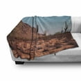 thumbnail image 3 of Saguaro Soft Flannel Fleece Throw Blanket, Grown Prominent Cacti with the Spines Hardy Plants Clear Sky Landscape Picture, Cozy Plush for Indoor and Outdoor Use, 60" x 80", Brown Blue, by Ambesonne, 3 of 6