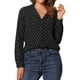 thumbnail image 1 of INSPIRAR CHIC Camisas de Manga Larga Estampadas de los Años 50 para Mujeres con Puntos de Corazón XS Negro Corazón, 1 of 5