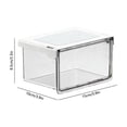 thumbnail image 3 of Transparent Drawer Mirror Cabinet Storage Box 8.5 In Hanging Splicing Design Buckle Sealing Organizer For Hair Ties Cosmetic Samples Wardrobe Bathroom Vanity Home Bath Decor Storage Boxes, 3 of 6