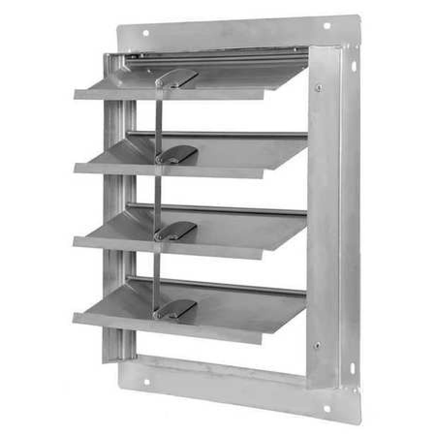 DAYTON 4FZJ5 16 in Backdraft Damper / Wall Shutter, 161/2 in x 161/2