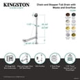 thumbnail image 7 of Kingston Brass CC2092 Brass Chain and Stopper Tub Waste and Overflow in Polished Brass, 7 of 7