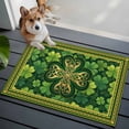 thumbnail image 4 of St Patricks Day 2'x3' Washable Rug, Gold Green Shamrock Checkered Lucky Leaf Non-Slip Soft Doormat Area Rugs for Entrance Bathroom Bedsides, Carpet for Kitchen Bedroom, Entryway Floor Mat, 4 of 9
