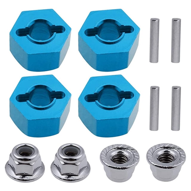 Vogacara RCGOFOLLOW aleación de aluminio fuerte rueda hexagonal montaje RC pieza de actualización adaptador para 1/10 Rc rueda hexagonal Kits de construcción modelo Azul