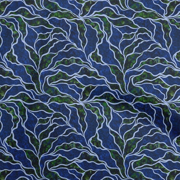 oneOone Velvet Blue Fabric Abstracts Craft Projects Decor Fabric Printed By The Yard 58 Inch Wide