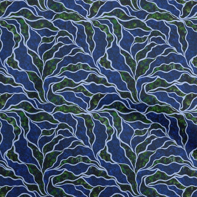 oneOone Rayon Blue Fabric Abstracts Fabric For Sewing Printed Craft Fabric By The Yard 56 Inch Wide