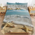 thumbnail image 6 of 3 Pcs Soft Bedding Set, Includes 1 Duvet Cover with Zipper And 2 Pillow,Shams Starfish Beach King(102"×90"), 6 of 8