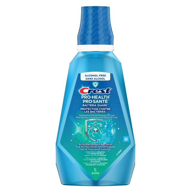 Crest Bacteria Guard Plus Mouthwash with 1.5% Hydrogen Peroxide, Mint