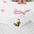 thumbnail image 5 of Erosebridal Bowknot Bow Quilt King, Christmas Tree King Coverlet Set, White Pink, 3pcs, 1 Bedspread and 2 Pillowcases, 5 of 7