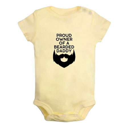 

iDzn Proud Owner of a Bearded Dad Funny Rompers For Babies Newborn Baby Unisex Bodysuits Infant Jumpsuits Toddler 0-24 Months Kids One-Piece Oufits